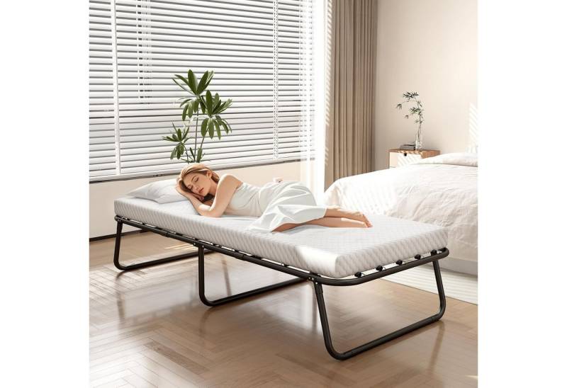BlingBin Klappbett Klappbares Gästebett für Erwachsene mit 10cm Memory Foam Matratze (1er Set, 1-St., Klappbett 80×190cm) Faltbares Gästebett Tagesbett, bis 150 kg Belastbar von BlingBin