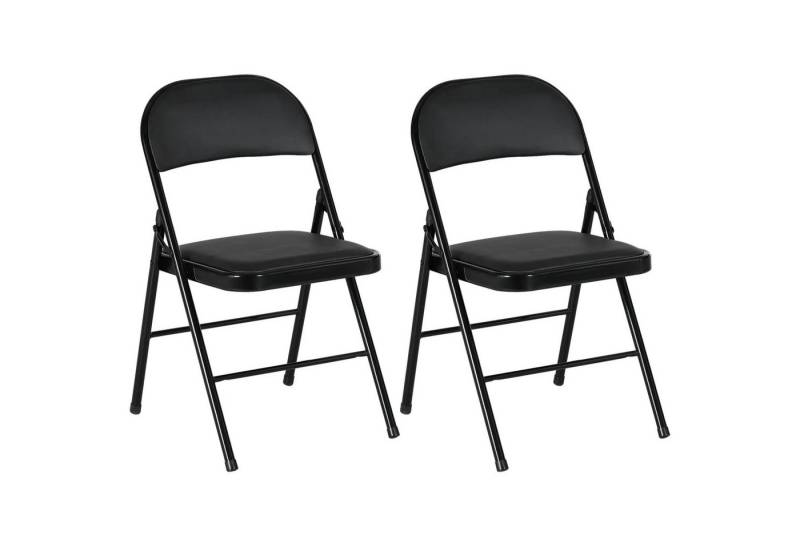 BlingBin Klappstuhl Klappstuhl Campingstuhl mit Gepolsteter Rückenlehne (2 Stück, 2 St), Küchenstuhl mit Polster bis 120 kg belastbar für Gäste, Büro, Camping von BlingBin