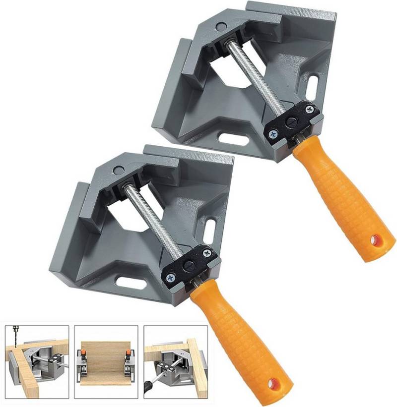 BlingBin Klemmen 2 Stück Winkelspanner 90 Grad, Aluminium-Legierung Eckspanner, (2 Stück, 2-St., 15cm x 20cm), Mit Swing Kiefer, Single Handle, Winkelzwinge für Holzbearbeitung von BlingBin
