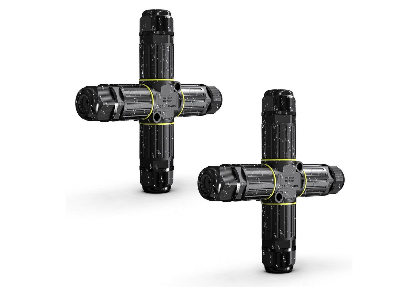 BlingBin Koax-Kabelverbinder IP68 Wasserdicht Abzweigdose Elektrischer Verteilerdose Aufputz, 3-polig, 1er Set, 2-tlg., EW-P25X-3P-Stecker x2, für Ø5-9 mm Kabeldurchmesser, Kabelmuffe Typ Zehn Schnellverbinder BlingBin Koax-Kabelverbinder IP68 Wasserdicht Abzweigdose Elektrischer Verteilerdose Aufputz, 3-polig, 1er Set, 2-tlg., EW-P25X-3P-Stecker x2, für Ø5-9 mm Kabeldurchmesser, Kabelmuffe Typ Zehn Schnellverbinder von BlingBin