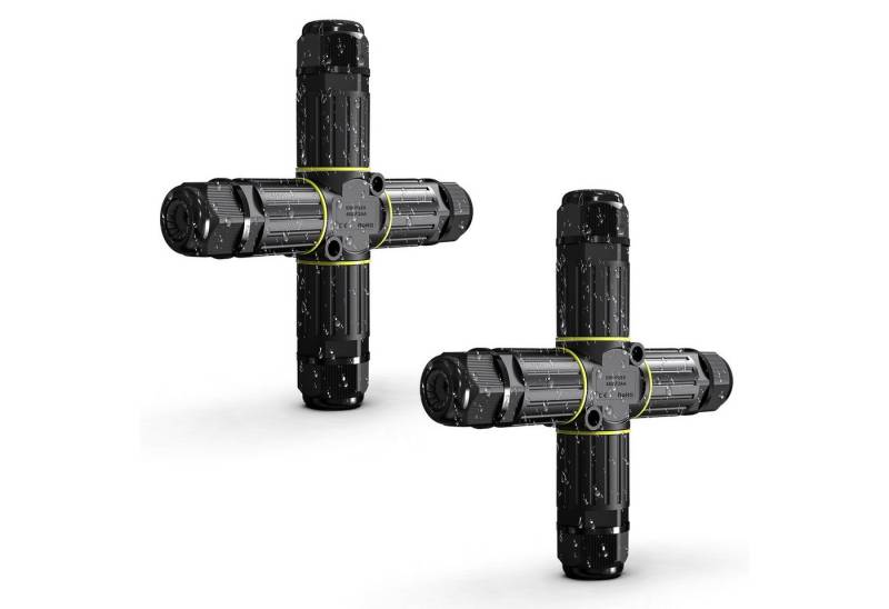 BlingBin Koax-Kabelverbinder IP68 Wasserdicht Abzweigdose Elektrischer Verteilerdose Aufputz, 3-polig, 1er Set, 2-tlg., EW-P25X-3P-Stecker x2, für Ø5-9 mm Kabeldurchmesser, Kabelmuffe Typ Zehn Schnellverbinder von BlingBin