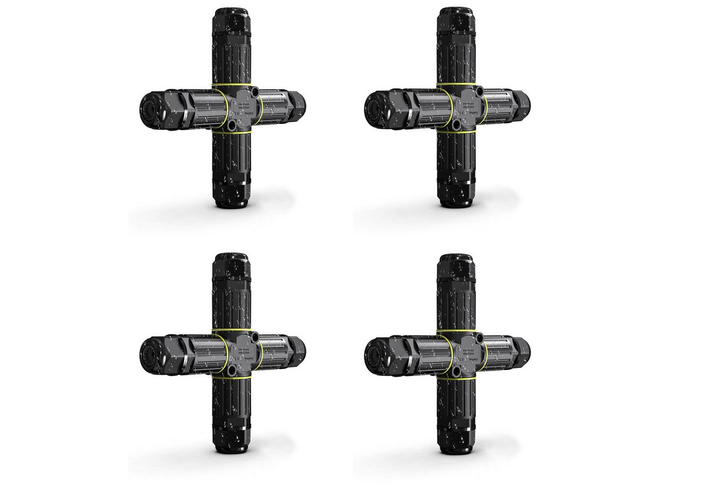 BlingBin Koax-Kabelverbinder IP68 Wasserdicht Abzweigdose Elektrischer Verteilerdose Aufputz, 3-polig, 1er Set, 4-tlg., EW-P25X-3P-Stecker x4, für Ø5-9 mm Kabeldurchmesser, Kabelmuffe Typ Zehn Schnellverbinder BlingBin Koax-Kabelverbinder IP68 Wasserdicht Abzweigdose Elektrischer Verteilerdose Aufputz, 3-polig, 1er Set, 4-tlg., EW-P25X-3P-Stecker x4, für Ø5-9 mm Kabeldurchmesser, Kabelmuffe Typ Zehn Schnellverbinder von BlingBin