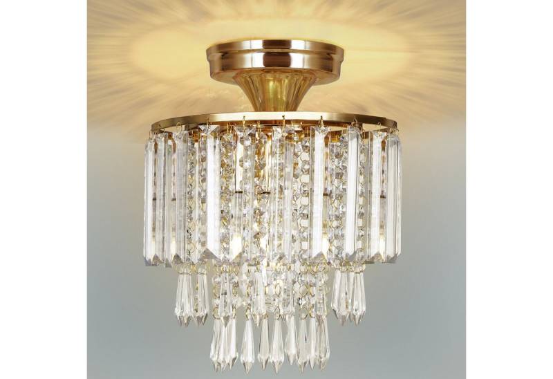 BlingBin Kronleuchter Kristall-Deckenleuchte, 3-lagige Kristalllampe Deckenlampe E27-Fassung, Lampenfassung: E27 (Lichtquelle nicht im Lieferumfang enthalten), ohne Leuchtmittel, Unterputz-Deckenbeleuchtung für Flur, Schlafzimmer, Wohnzimmer von BlingBin