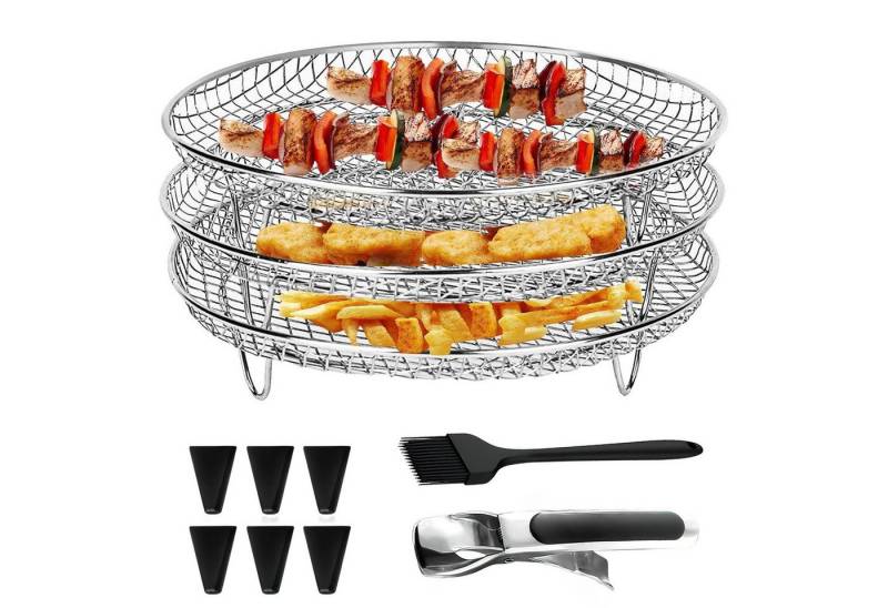 BlingBin Küchenmaschinen Zubehör-Set Heißluftfritteusen Zubehör für Ninja Foodi, Airfritteusenkorb Zubehör, Zubehör für Ninja, Gowise, Phillips, Ninja Foodi, 3-lagiges Luftfritteusen-Gestell für Ofen, Mikrowelle, Backen, Braten BlingBin Küchenmaschinen Zubehör-Set Heißluftfritteusen Zubehör für Ninja Foodi, Airfritteusenkorb Zubehör, Zubehör für Ninja, Gowise, Phillips, Ninja Foodi, 3-lagiges Luftfritteusen-Gestell für Ofen, Mikrowelle, Backen, Braten von BlingBin