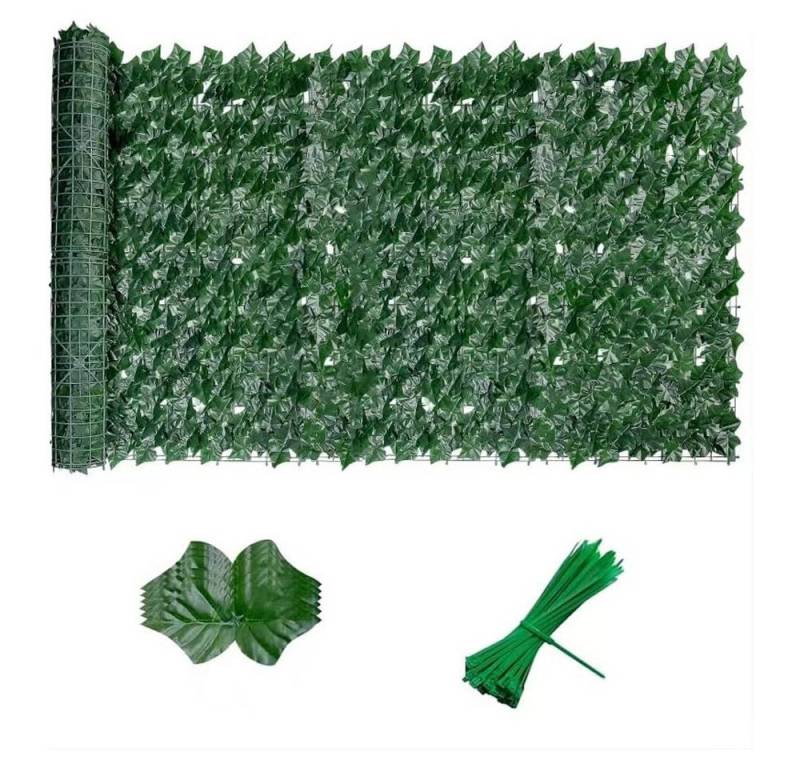 BlingBin Kunsthecken-Sichtschutz 1 x 3M Künstliche Efeu Hecke Sichtschutz aus PE mit Kabelbindern, (1er Set, 1-St., 1 Stück), Sichtschutz für Balkon Outdoor Garten Wandmatte Dekoration von BlingBin