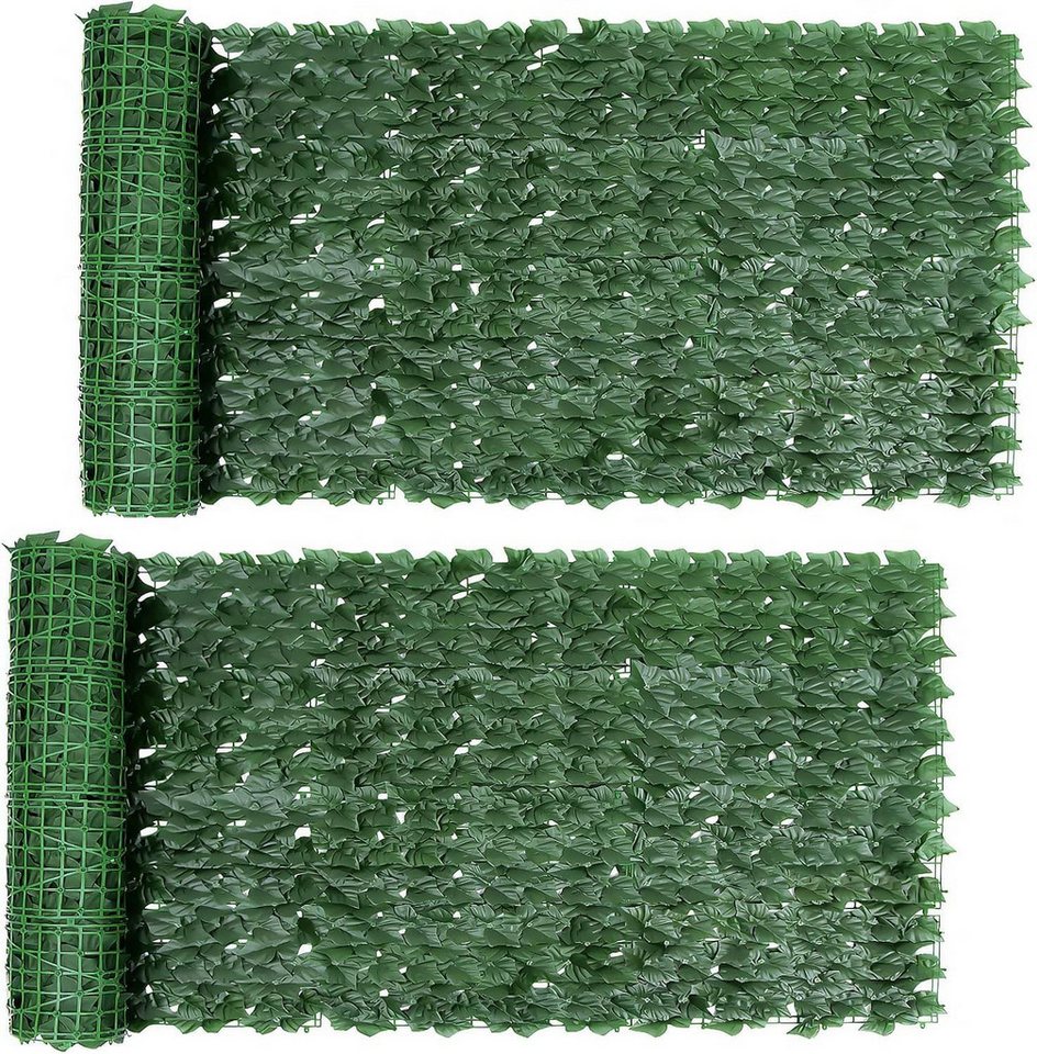 BlingBin Kunsthecken-Sichtschutz 1 x 3M Künstliche Efeu Hecke Sichtschutz aus PE mit Kabelbindern, (2er Set, 2-St., 2 Stück), Sichtschutz für Balkon Outdoor Garten Wandmatte Dekoration von BlingBin