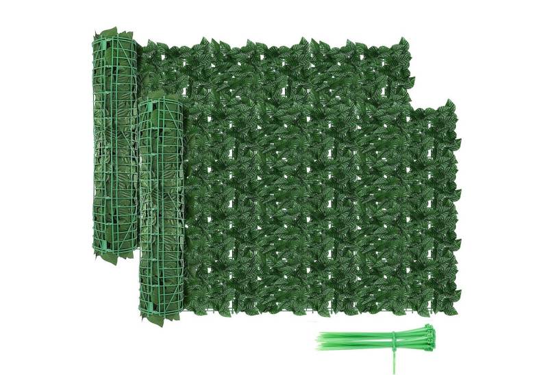 BlingBin Kunsthecken-Sichtschutz Balkonsichtschutz Künstliche Hecke Sichtschutz 100 x 300cm, (2er Set, 2-St., Sichtschutz Künstliche Hecke mit 10 Stück Kabelbinder), Sichtschutzzaun, Wanddekoration für Haus, Garten, Hof, Büro von BlingBin