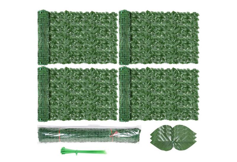 BlingBin Kunsthecken-Sichtschutz Künstliche Efeu Hecke Sichtschutz, Balkon Sichtschutz Efeu, (4 x Künstliche Efeu Garten Sichtschutz, 4-St., 100*300cm), Dekoration für Außenbereich Gartendekoration Sichtschutz Windschutz von BlingBin