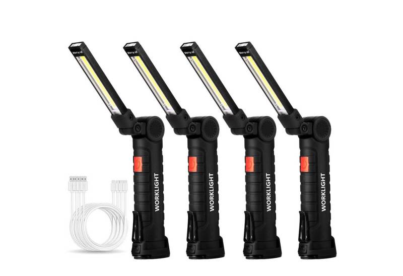 BlingBin LED Arbeitsleuchte Werkstattlampe Taschenlampe Werkstatt Handlampe mit Magnet und Haken, 5 Beleuchtungsmodi, LED fest integriert, Tageslichtweiß, Magnet Taschenlampen für Autoreparatur Camping Notfall von BlingBin