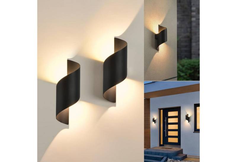 BlingBin LED Außen-Wandleuchte 6W LED Wandlampe, Warmweiß 3000K Up und Down Wandleuchten, 2 Stück, LED fest integriert, Warmweiß, IP65 Wasserdichte moderne Aluminium Scheinwerfer BlingBin LED Außen-Wandleuchte 6W LED Wandlampe, Warmweiß 3000K Up und Down Wandleuchten, 2 Stück, LED fest integriert, Warmweiß, IP65 Wasserdichte moderne Aluminium Scheinwerfer von BlingBin