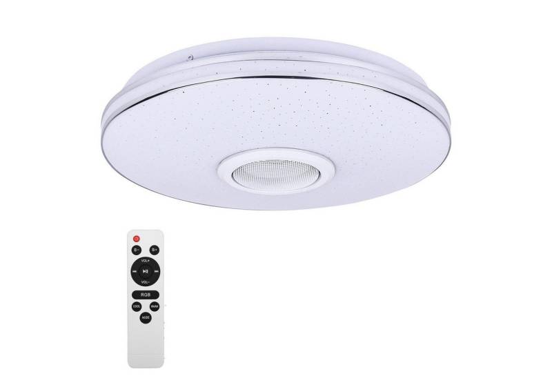 BlingBin LED Deckenleuchte 36W Deckenlampe Sternenhimmel Dimmbar mit Bluetooth Lautsprecher, Timing-Funktion, LED fest integriert, warmweiß, neutralweiß, kaltweiß, 7 Arten von RGB-Farben, APP-Steuerung, LED Deckenlampe mit RGB Farbwechsel von BlingBin