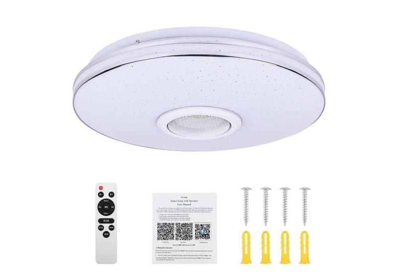 BlingBin LED Deckenleuchte LED-Deckenlampen Farbwechsellampe Bluetooth-Lautsprecher, LED fest integriert, Warmweiß, Neutralweiß, Kaltweiß, RGB, Fernbedienung,Bluetooth-Steuerung,Dimmbar,Bluetooth-Lautsprecher von BlingBin