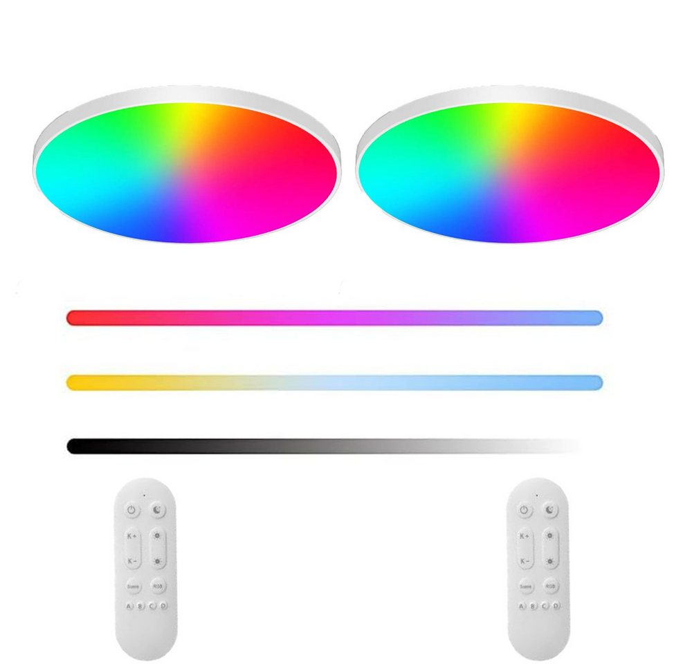 BlingBin LED Deckenleuchte LED-Deckenleuchte mit Fernbedienung, Dimmbar und mit RGB-Farbwechsel, Wifi Deckenleuchte, LED fest integriert, RGB, Geeignet für Wohnzimmer, Schlafzimmer, Arbeitszimmer, Bar usw. BlingBin LED Deckenleuchte LED-Deckenleuchte mit Fernbedienung, Dimmbar und mit RGB-Farbwechsel, Wifi Deckenleuchte, LED fest integriert, RGB, Geeignet für Wohnzimmer, Schlafzimmer, Arbeitszimmer, Bar usw. von BlingBin