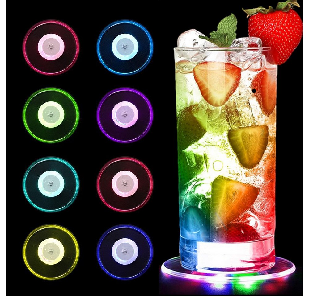 BlingBin LED Dekolicht 6 Stück LED-Untersetzer, Farbige LED-Untersetzer, Wasserdicht., Acryl Runder Leuchtmatte ON/Offt Taste Getranke Untersetzer, LED fest integriert LED, 7 Farben, Ø 10cm LED Untersetzer für Partys Hochzeiten Bar Weihnachten, 8 Stück BlingBin LED Dekolicht 6 Stück LED-Untersetzer, Farbige LED-Untersetzer, Wasserdicht., Acryl Runder Leuchtmatte ON/Offt Taste Getranke Untersetzer, LED fest integriert LED, 7 Farben, Ø 10cm LED Untersetzer für Partys Hochzeiten Bar Weihnachten, 8 Stück von BlingBin