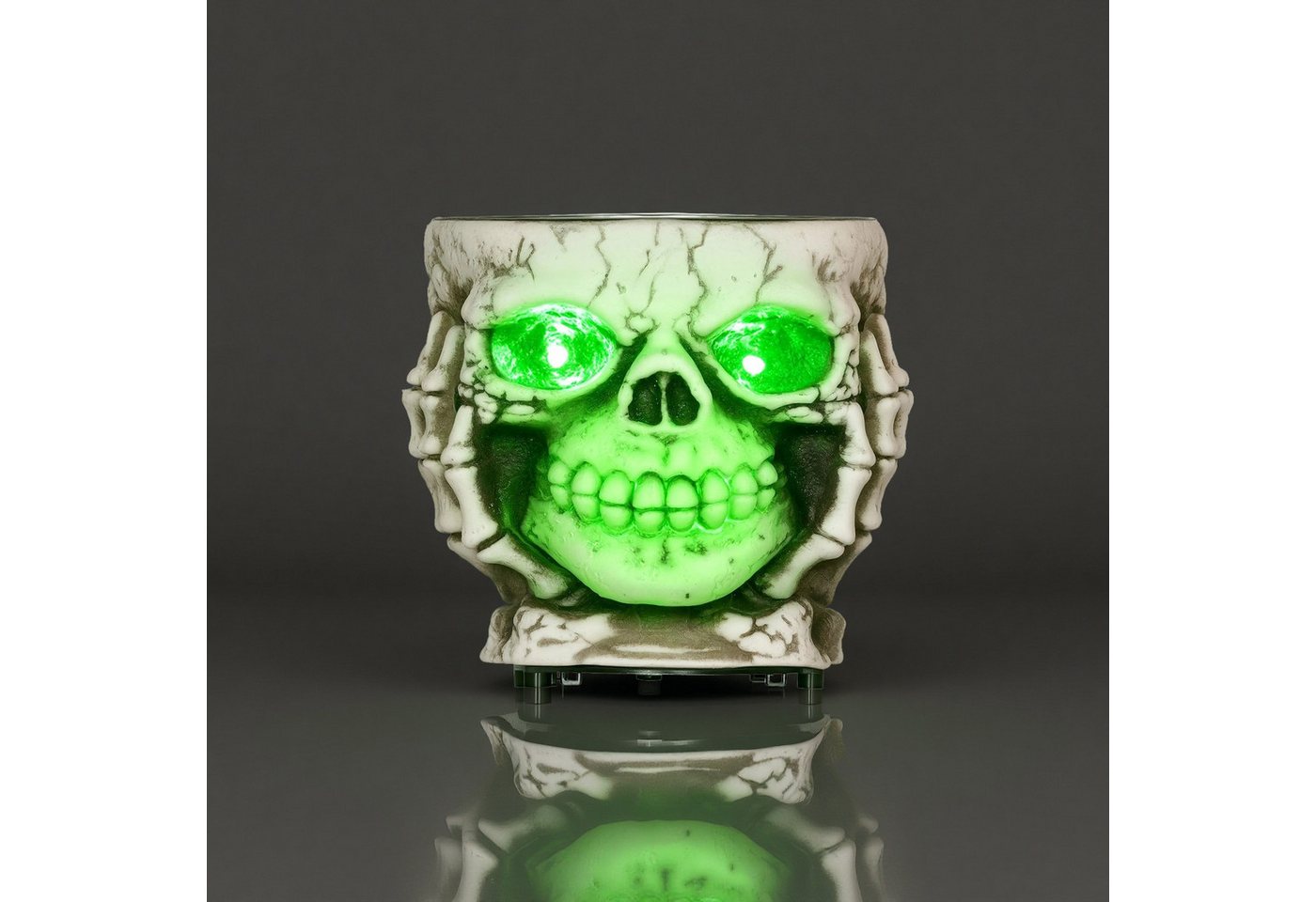 BlingBin LED Dekoobjekt Halloween Dekoration Garten Skelett elektrisch Skelett-Utensilien, leuchtende Augen, LED fest integriert, Grün, mit Leuchtenden Augen und Furchteinflößendem Klang, Ø16cm BlingBin LED Dekoobjekt Halloween Dekoration Garten Skelett elektrisch Skelett-Utensilien, leuchtende Augen, LED fest integriert, Grün, mit Leuchtenden Augen und Furchteinflößendem Klang, Ø16cm von BlingBin
