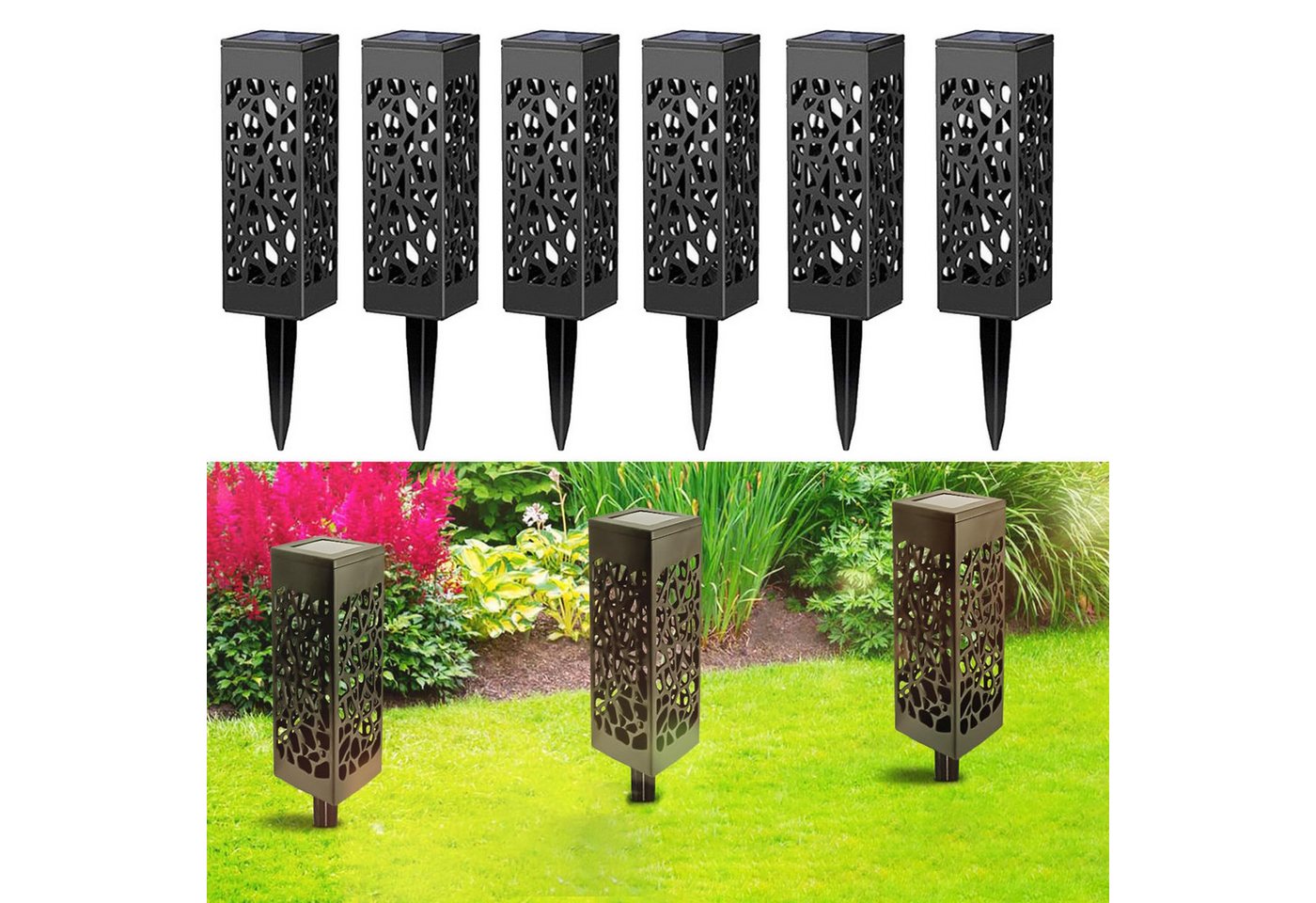 BlingBin LED Gartenleuchte Solarleuchten für den Außenbereich, LED-Solarleuchten, Außenbeleuchtung Wasserdicht Rasenlampe, LED fest integriert, Solar-Garten-LED-Leuchten für Innenhofgärten BlingBin LED Gartenleuchte Solarleuchten für den Außenbereich, LED-Solarleuchten, Außenbeleuchtung Wasserdicht Rasenlampe, LED fest integriert, Solar-Garten-LED-Leuchten für Innenhofgärten von BlingBin
