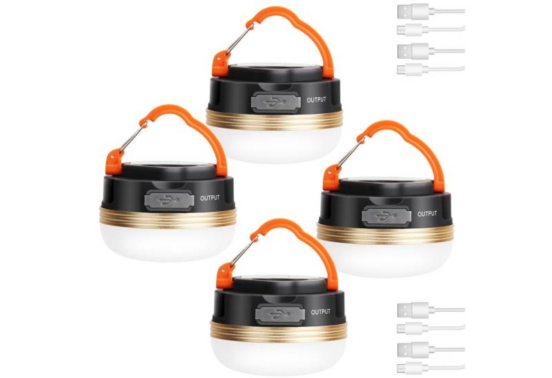 BlingBin LED Laterne Campinglampe 2 Pack Camping Licht Laterne LED USB Wiederaufladbare, USB Wiederaufladbare, LED fest integriert, Tageslichtweiß, Wasserdicht 3 Modi Power Bank Zeltleuchten für Outdoor Camping Wandern von BlingBin