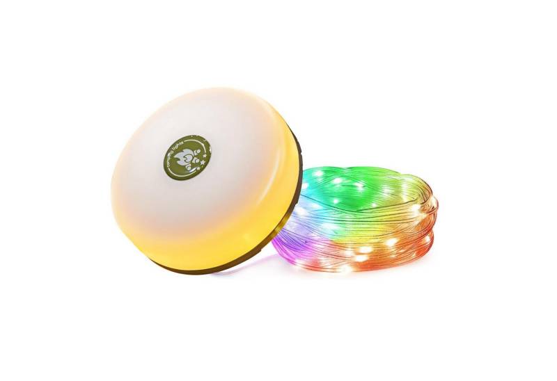 BlingBin LED-Lichterkette 10M Wasserdichte Tragbare Verstaubare Camping Lichterkette, Tragbare RGB-Camping-Lichter für Camping, Hof und Wandern von BlingBin