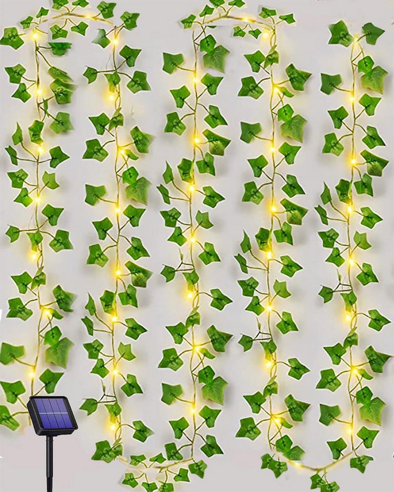 BlingBin LED-Lichterkette 5M 50LED Solar Künstlicher Efeu Lichterkette mit 8 Modi, 100-flammig, Aussen für Garten, Balkon, Hochzeit, Zaun, Camping, Dekorationen BlingBin LED-Lichterkette 5M 50LED Solar Künstlicher Efeu Lichterkette mit 8 Modi, 100-flammig, Aussen für Garten, Balkon, Hochzeit, Zaun, Camping, Dekorationen von BlingBin