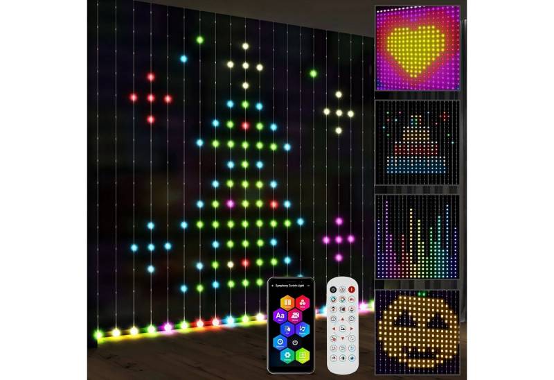 BlingBin LED-Lichtervorhang 400 LED Dynamische Lichterketten mit Musiksynchronisation, 400-flammig, Vorhang mit 400 LED-Lichtern für Schlafzimmer, Wohnzimmer, 3 x 3 m von BlingBin
