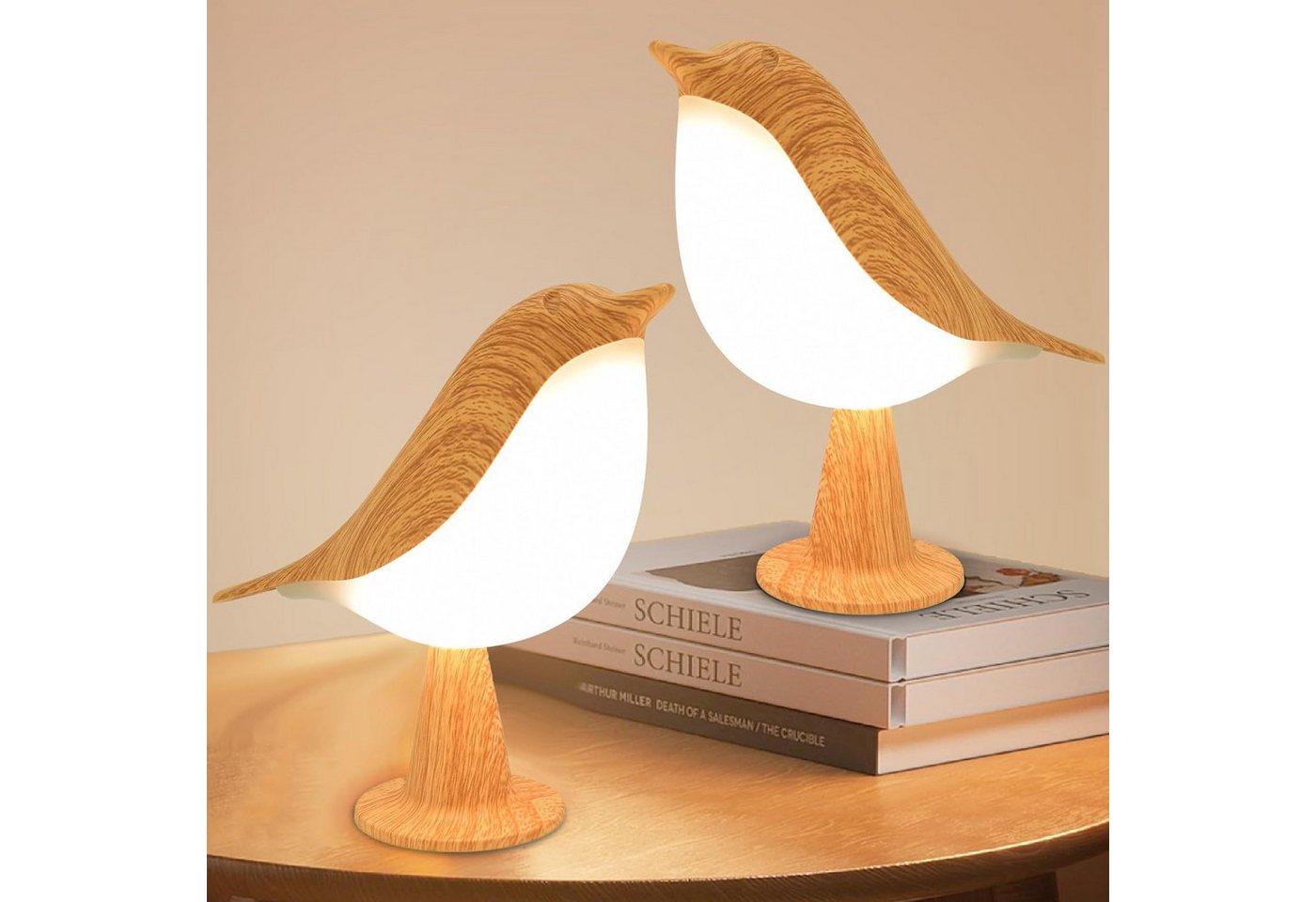 BlingBin LED Nachtlicht Berührungsempfindliche Nachttischlampe mit Dimmfunktion, dimmbar, LED fest integriert, weißes Licht/neutrales Licht/warmes Licht, Kompakte tragbare Schreibtischlampe, wiederaufladbar von BlingBin