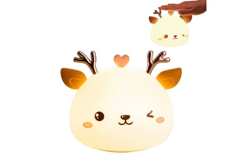 BlingBin LED Nachtlicht Kinder, USB Silikon Stilllicht Dimmbar Tischlampe Tragbar Touch Lampe, Nachtlampe USB Aufladung, LED fest integriert, Farbwechsler, Nachttischlampe für Babyzimmer Kinderzimmer Deko Schlaflicht von BlingBin