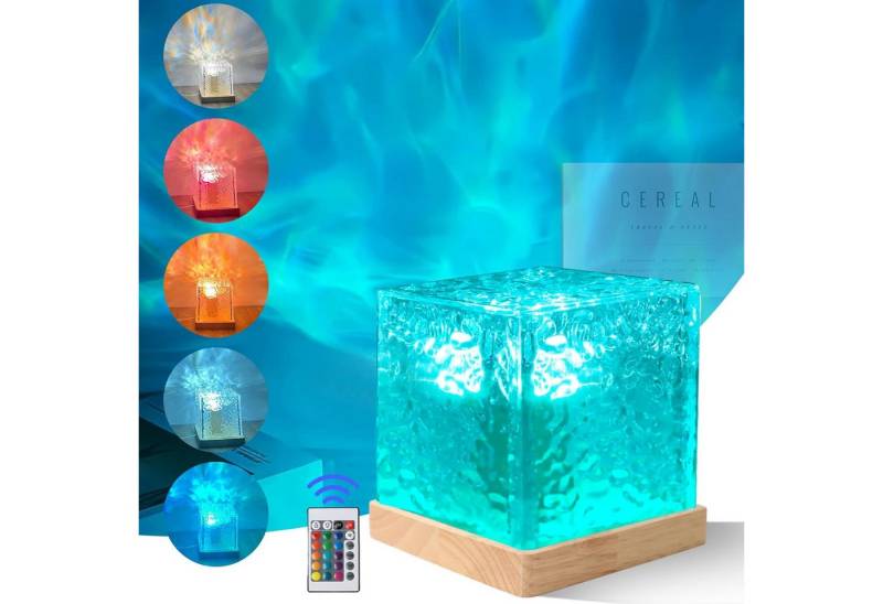 BlingBin LED Nachtlicht LED Sternenhimmel Projektor, Tischlampe mit 16 RGB Farbwechsel, Wasserwellen Tischlampe mit Fernbedienung, USB-Anschluss, LED fest integriert, Farbwechsler, Nordlicht Projektor Lamp, Ocean Lamp für Zimmer Deko/Party BlingBin LED Nachtlicht LED Sternenhimmel Projektor, Tischlampe mit 16 RGB Farbwechsel, Wasserwellen Tischlampe mit Fernbedienung, USB-Anschluss, LED fest integriert, Farbwechsler, Nordlicht Projektor Lamp, Ocean Lamp für Zimmer Deko/Party von BlingBin