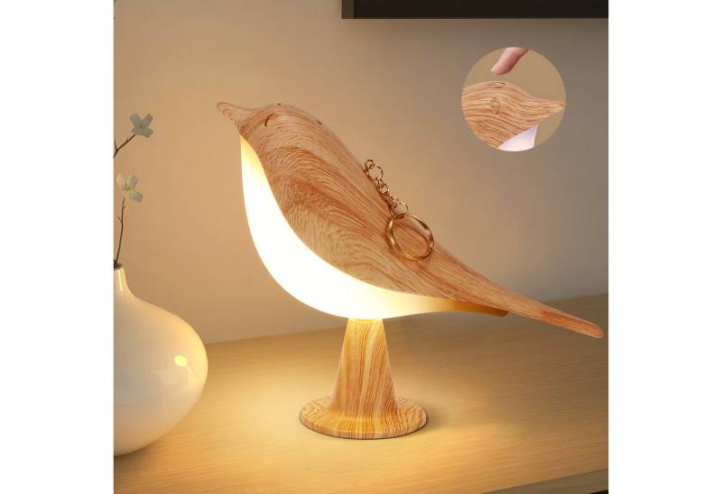 BlingBin LED Nachtlicht Nachttischlampe, Tischlampe, kabellose Touch-dimmbare LED-Lampe, Touch-Funktion, LED fest integriert, Kaltweiß, Naturweiß, Warmweiß, Süßes Vogel-Nachtlicht, geeignet für Kinder, Erwachsene als Geschenk von BlingBin