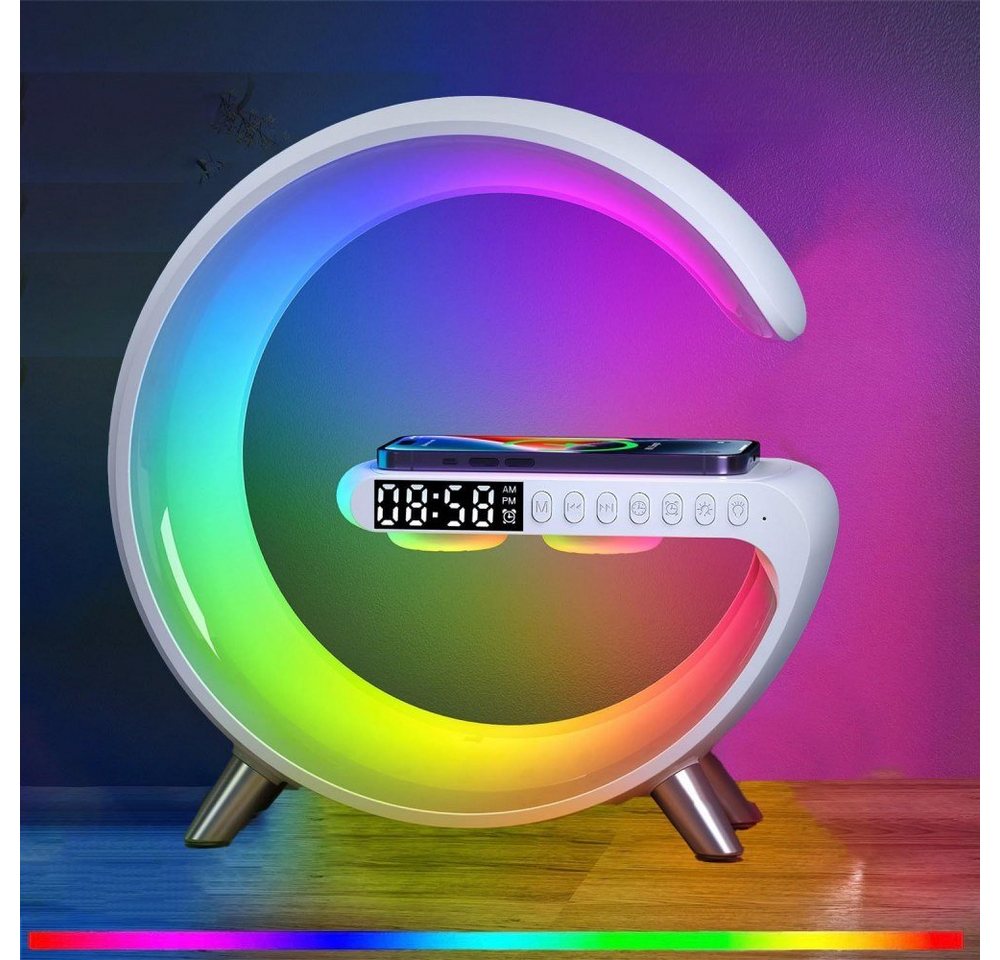 BlingBin LED Nachtlicht Nachttischlampe mit Ladefunktion Atmosphärenlampe Keine APP-Funktion, Wireless Charger, LED fest integriert, Farbwechsler, Wecker mit 15W Ladestation BlingBin LED Nachtlicht Nachttischlampe mit Ladefunktion Atmosphärenlampe Keine APP-Funktion, Wireless Charger, LED fest integriert, Farbwechsler, Wecker mit 15W Ladestation von BlingBin