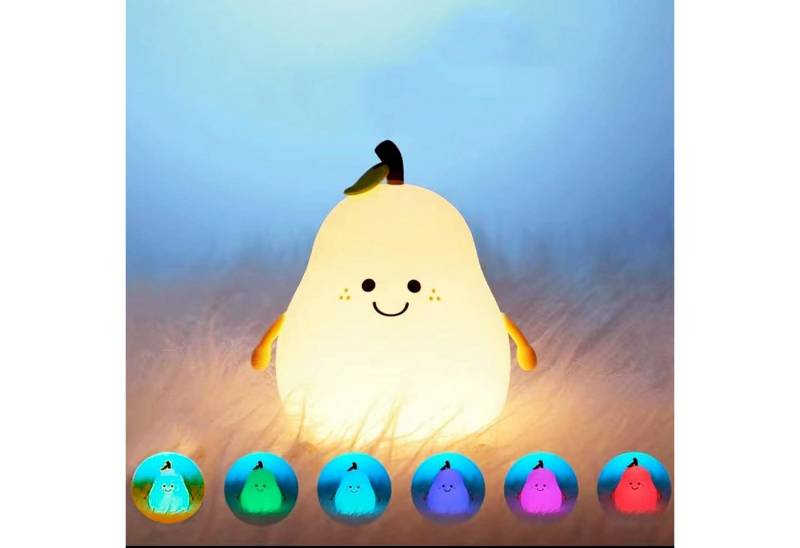 BlingBin LED Nachtlicht Silikon-Nachtlicht, LED-7-Farben-Warmlicht, USB-Aufladung, Farblicht-Einstellungen, LED fest integriert, Einstellbar, Süßes, über USB wiederaufladbares Nachtlicht für Jungen und Mädchen von BlingBin