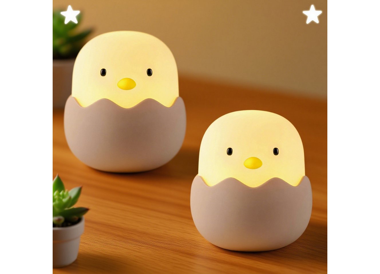 BlingBin LED Nachtlicht USB-aufladbares Baby-Nachtlicht aus Silikon mit LED-Bettlampe, dimmbar, LED fest integriert, Warmweiß von BlingBin