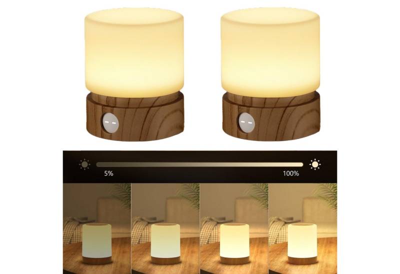 BlingBin LED Nachttischlampe LED Nachttischlampe Touch Dimmbar Nachttischlampe mit Timerfunktion, LED Anzeige, LED fest integriert, warme Farbe, Verfügt über 3 Modi mit Zeit- und Speicherfunktion von BlingBin