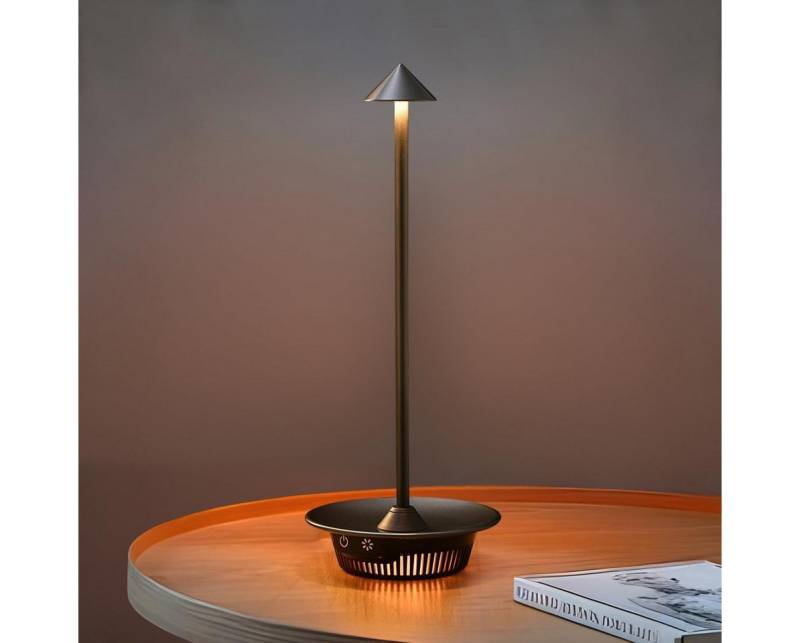 BlingBin LED Nachttischlampe LED Tischleuchte Kabellos Touch Dimmbare Aufladbar Tischlampe, Touch Dimmbare in 3 Farben, Gehäuse RGB-Dimmen, IP65 Wasserdicht, LED fest integriert, Warmes Licht, Natürliches Licht, Kaltweißes Licht, Tischlampe für Innen/Außen/Esszimmer/Bar/Terrasse/Kaffee, 1 Stück von BlingBin