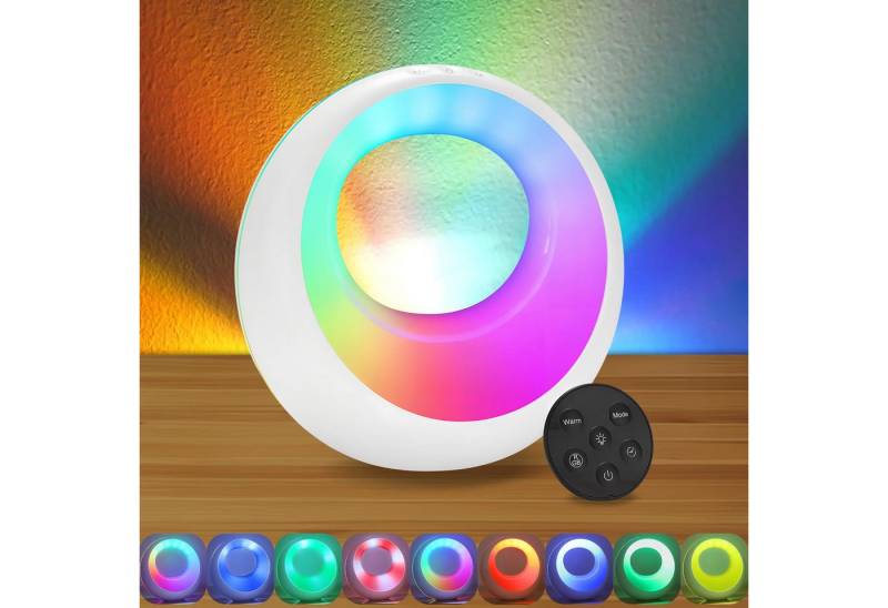 BlingBin LED Nachttischlampe Tischlampe Touch Dimmbar Nachtlicht mit Timerfunktion, Berührungsempfindlich, Fernbedienung, Timer, Farbanpassung, dimmbar, LED fest integriert, warmes Weiß, RGB, mit Timer USB Aufladbar für deko Schlafzimmer Wohnzimmer Geschenk von BlingBin