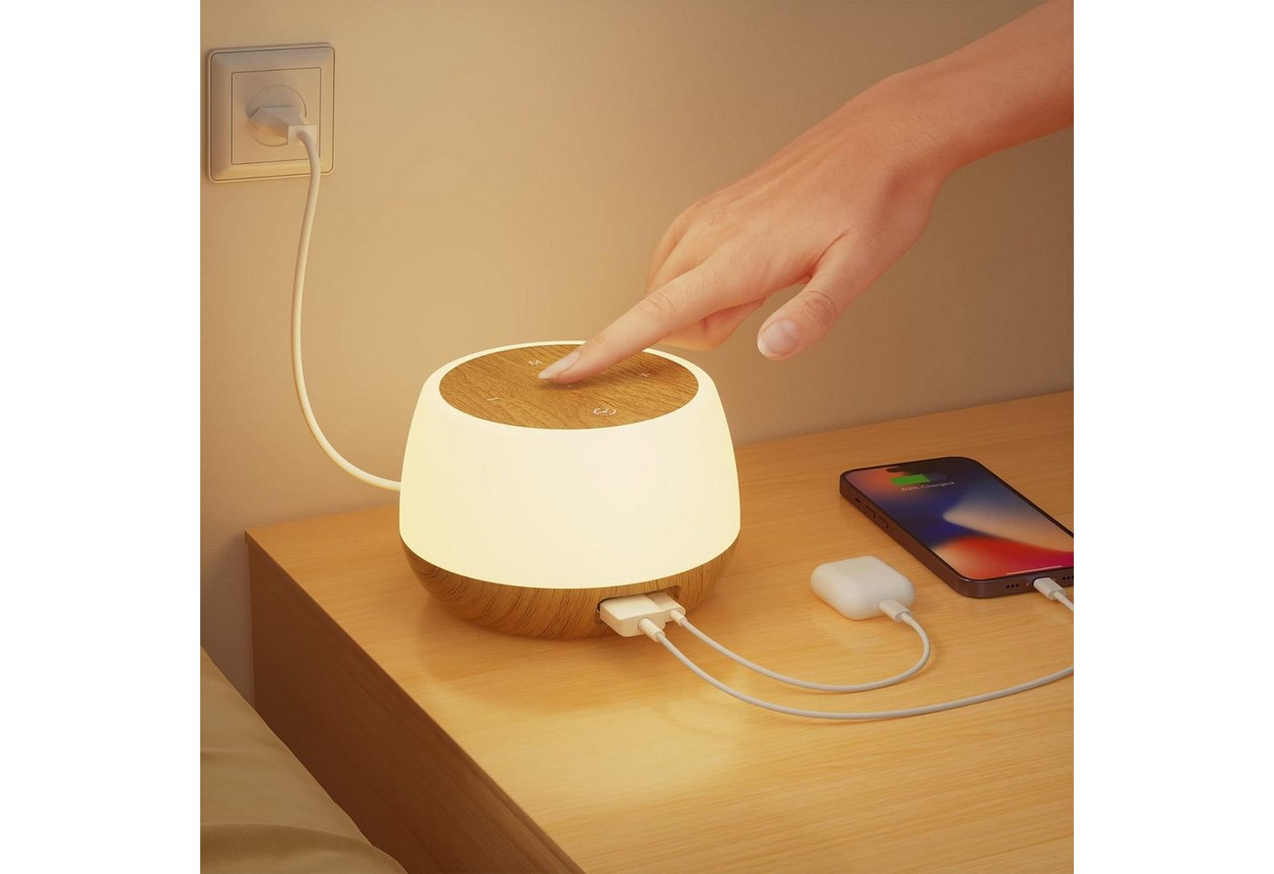 BlingBin LED Nachttischlampe Tischlampe Touch Dimmbar mit 20W Ladefunktion 8 Farben, 20W Ladefunktion, LED fest integriert, warmes Weiß, RGB, Nachtlicht Baby Stilllicht mit Timing Funktion BlingBin LED Nachttischlampe Tischlampe Touch Dimmbar mit 20W Ladefunktion 8 Farben, 20W Ladefunktion, LED fest integriert, warmes Weiß, RGB, Nachtlicht Baby Stilllicht mit Timing Funktion von BlingBin