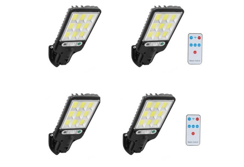 BlingBin LED Solarleuchte 2 Stück Solarleuchten mit Fernbedienung für Außen, mit Bewegungsmelder, LED fest integriert, Tageslichtweiß, LED Solar Lampe für Garten Hof Garage Draußen von BlingBin