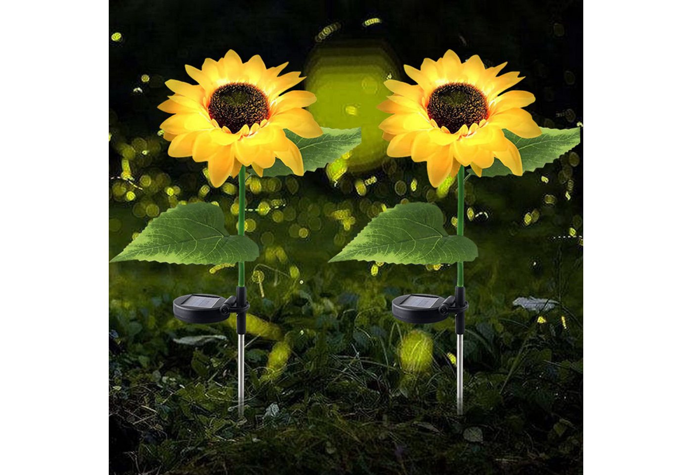 BlingBin LED Solarleuchte 2 Stück Sonnenblume LED Solarlampen Garten Deko, IP65 Wasserdicht, LED fest integriert, Tageslichtweiß, Solar Blumen Lampe für Außen Rasen,Balkon, Terrasse,Hof Weihnachtsdeko BlingBin LED Solarleuchte 2 Stück Sonnenblume LED Solarlampen Garten Deko, IP65 Wasserdicht, LED fest integriert, Tageslichtweiß, Solar Blumen Lampe für Außen Rasen,Balkon, Terrasse,Hof Weihnachtsdeko von BlingBin