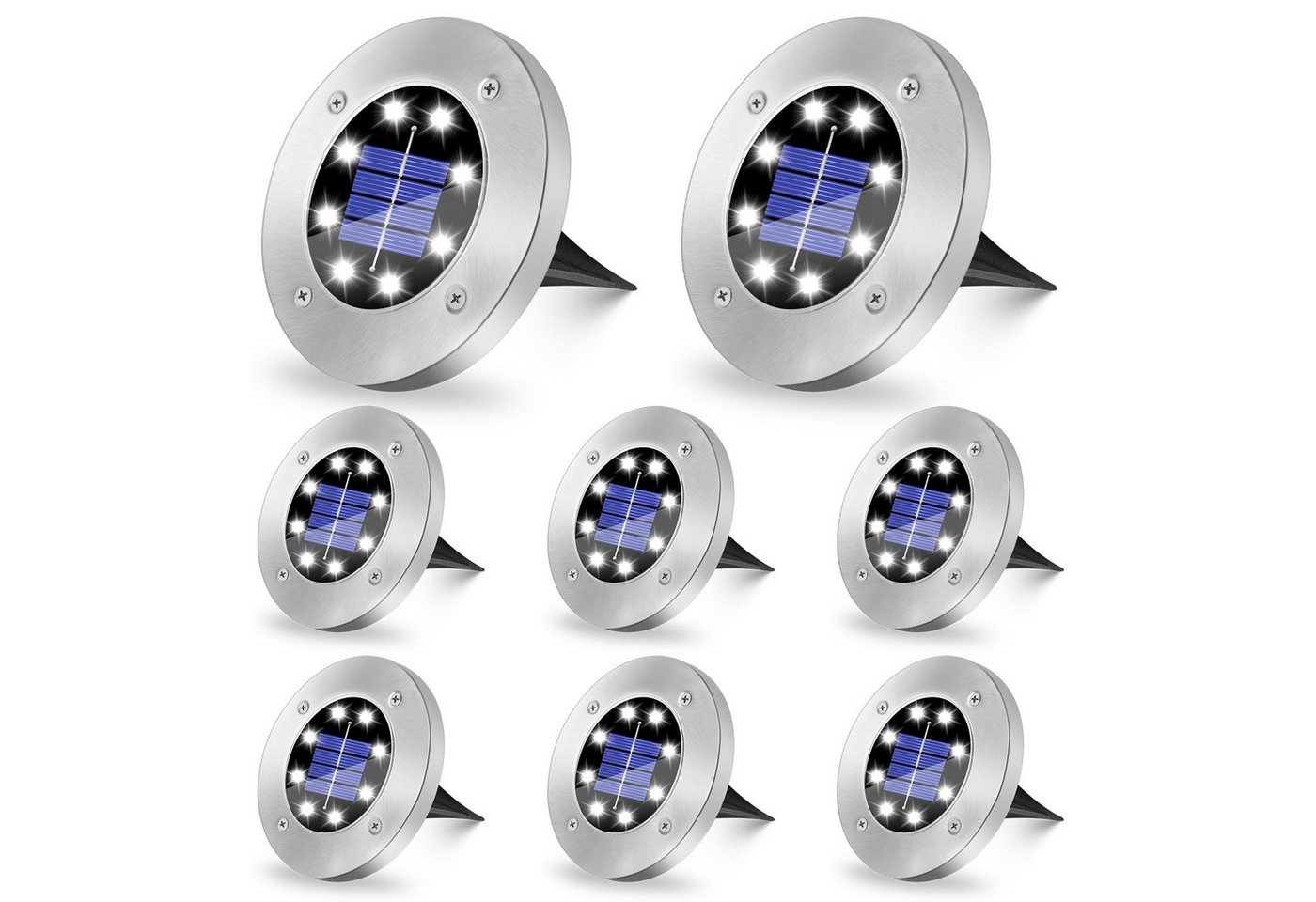 BlingBin LED Solarleuchte 4/8 Stück LED Solar Bodenleuchte außen Garten Gartenleuchte, Wasserdicht, LED fest integriert, Kaltweiß, Solarleuchte Außenleuchte Wasserdicht Kaltweiß BlingBin LED Solarleuchte 4/8 Stück LED Solar Bodenleuchte außen Garten Gartenleuchte, Wasserdicht, LED fest integriert, Kaltweiß, Solarleuchte Außenleuchte Wasserdicht Kaltweiß von BlingBin