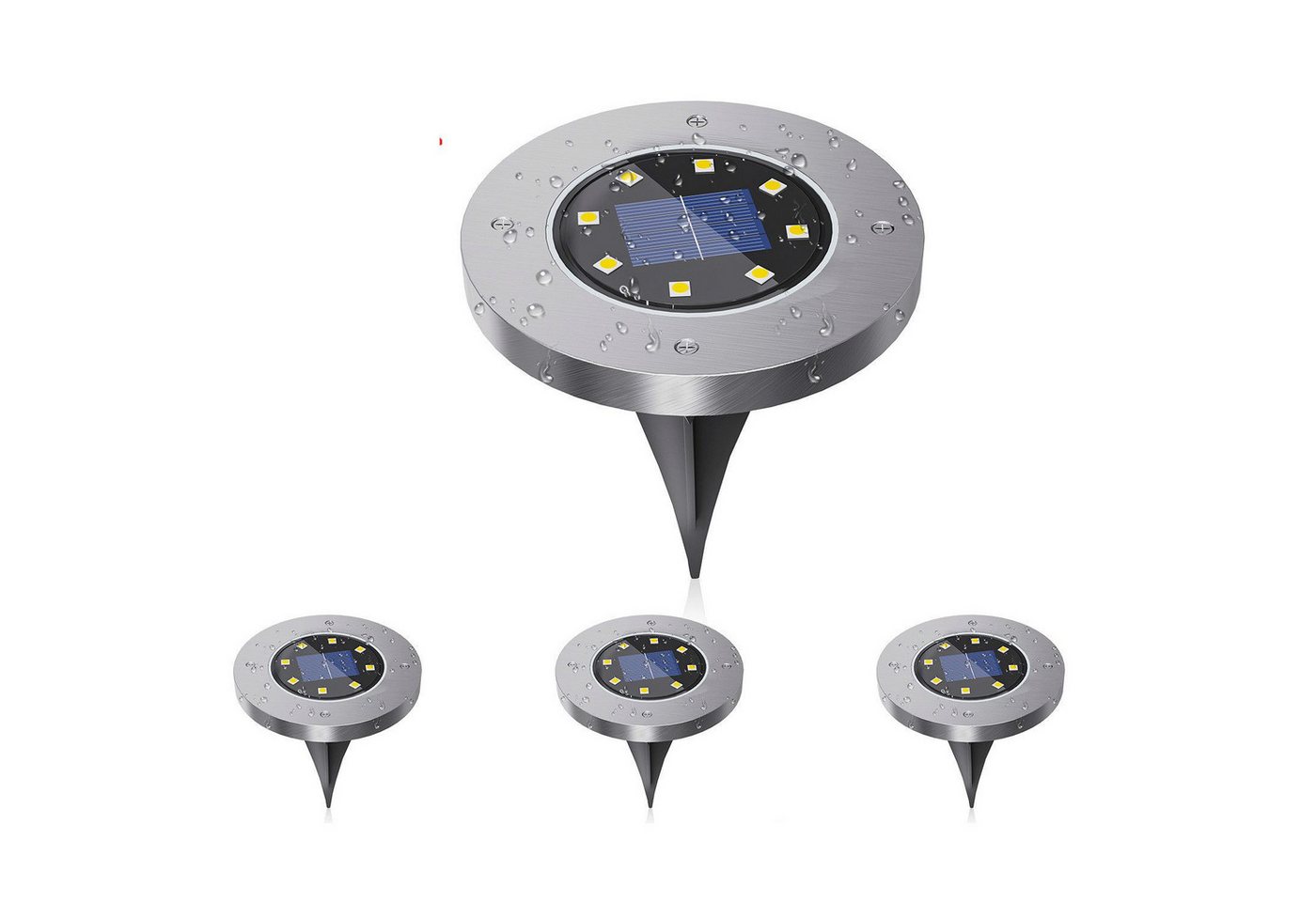BlingBin LED Solarleuchte 4 Stück LED Solar Gartenleuchte 8 LEDs Solar Bodenleuchten, Solar, LED fest integriert, Tageslichtweiß, Wasserdicht Solarleuchte Gartenleuchte für Rasen,Garden BlingBin LED Solarleuchte 4 Stück LED Solar Gartenleuchte 8 LEDs Solar Bodenleuchten, Solar, LED fest integriert, Tageslichtweiß, Wasserdicht Solarleuchte Gartenleuchte für Rasen,Garden von BlingBin