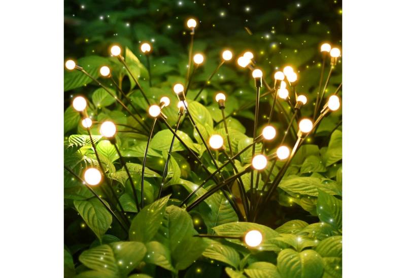 BlingBin LED Solarleuchte 4 Stück Solarlampen für Außen Garten, Glühwürmchen Lichter, Dual-Modus (Blinken + Dauerlicht), LED fest integriert, Warmweiß, Solarleuchten für Außen Garten,Gartenbeleuchtung Außen, Gartenlichter von BlingBin
