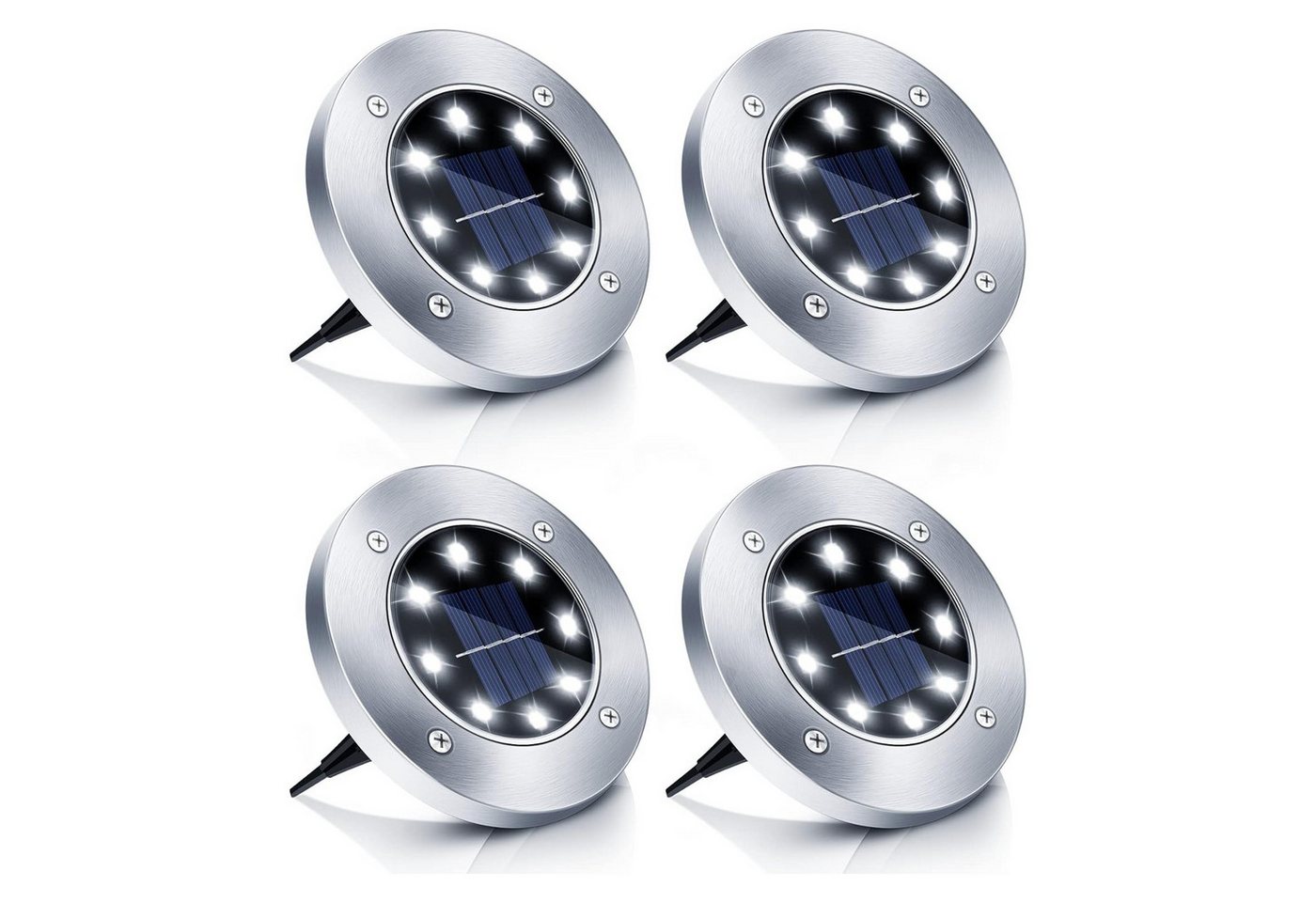 BlingBin LED Solarleuchte Solar Bodenleuchten, LED Solar Gartenleuchte Wasserdicht Solarleuchte, Energiesparend, Einfach zu installieren, LED fest integriert, Kaltweiß, LED Solar Gartenleuchten für Rasen, Gehweg, Auffahrt, Patio, 4 Stück BlingBin LED Solarleuchte Solar Bodenleuchten, LED Solar Gartenleuchte Wasserdicht Solarleuchte, Energiesparend, Einfach zu installieren, LED fest integriert, Kaltweiß, LED Solar Gartenleuchten für Rasen, Gehweg, Auffahrt, Patio, 4 Stück von BlingBin