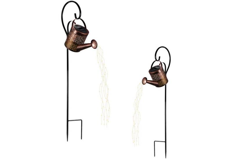 BlingBin LED Solarleuchte Solar Gießkanne mit kaskadierenden Lichtern,LED-Solarleuchten, IP65 wasserdicht, LED fest integriert, Warmweiß, Wasserfall Lichter im Freien wasserdicht, hängende Solar Laterne von BlingBin