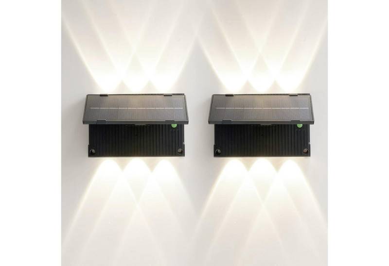 BlingBin LED Solarleuchte Solar Wandleuchte Gartenleuchte Außenwandleuchte, Lichtsensor, LED fest integriert, warmes Licht, Wandlampen für LED Beleuchtung Wasserdichte Up & Down Leuchten von BlingBin