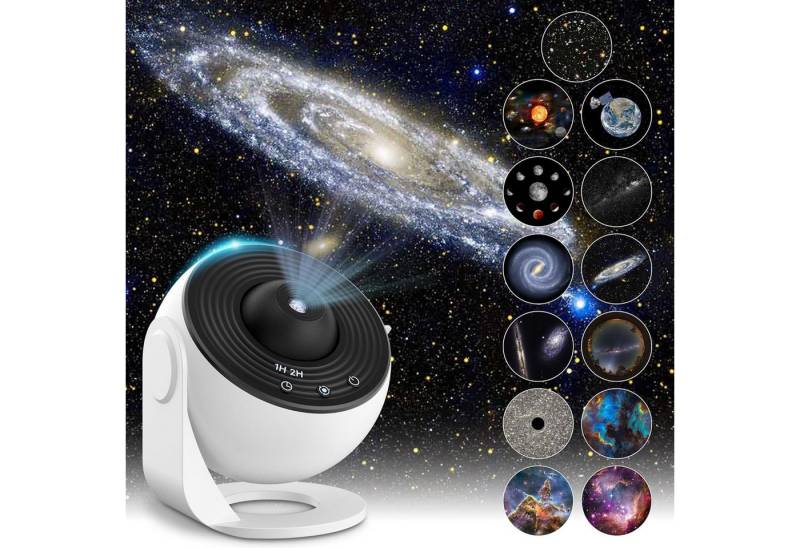BlingBin LED-Sternenhimmel 2025 Upgrade LED-Sternenprojektor Galaxy-Projektor Nachtlicht, 360 ° Drehung, LED fest integriert, Farbwechsler, mit 13 Filmscheiben von BlingBin