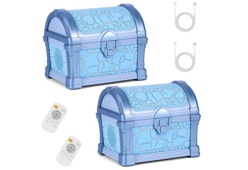 BlingBin LED-Sternenhimmel Nordlicht Projektor Kinder - Schatzkiste Nachtlicht Sternenprojektor, mit Bluetooth-Lautsprecher und weißem Rauschen, LED fest integriert, Farbwechsler, mit Fernbedienung LED Ambiente Licht Geschenke Kinder BlingBin LED-Sternenhimmel Nordlicht Projektor Kinder - Schatzkiste Nachtlicht Sternenprojektor, mit Bluetooth-Lautsprecher und weißem Rauschen, LED fest integriert, Farbwechsler, mit Fernbedienung LED Ambiente Licht Geschenke Kinder von BlingBin