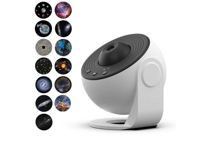 BlingBin LED-Sternenhimmel Projektor, Projektion Galaxy Sternenlicht Nachtlicht Lampe, 360 ° Drehung, LED fest integriert, Farbwechsler, Galaxy Projektor Lampe mit 13 Planeten Discs für Schlafzimmer von BlingBin