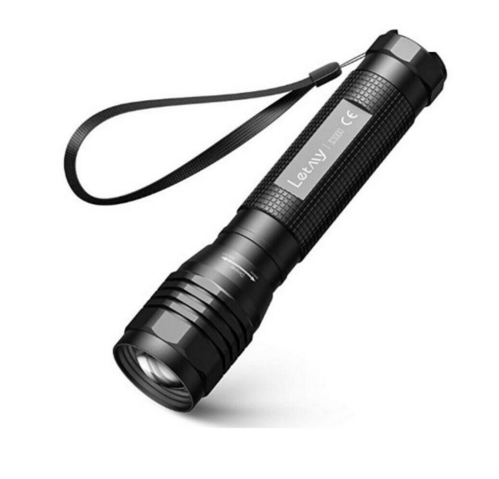 BlingBin LED Taschenlampe Extrem Hell mit 3 Modi Zoombare Mini Taschenlampe (1/2er Set, 1-St., 1/2), IP65 Wasserdicht Flashlight für Camping Angeln Notfall Outdoor von BlingBin