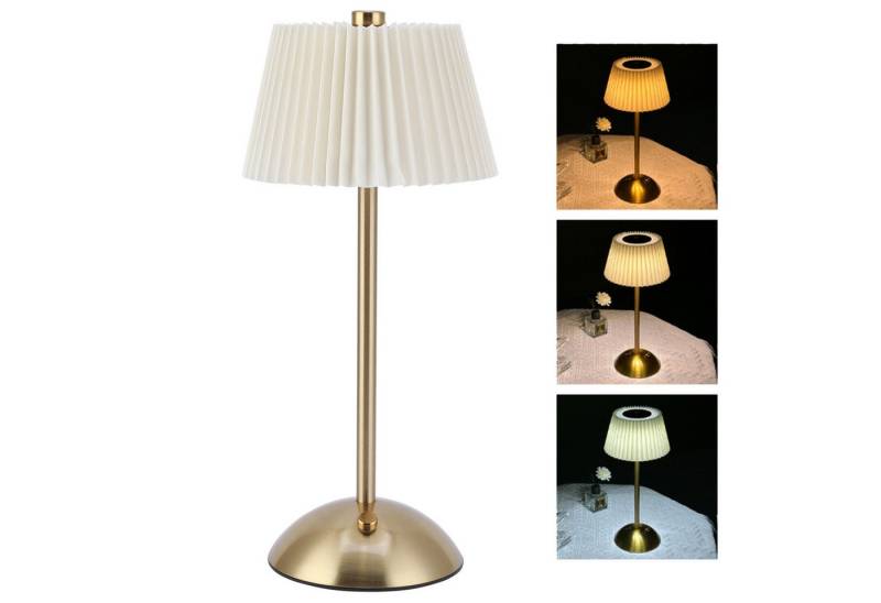 BlingBin LED Tischleuchte Nachttischlampe Kabellos, Touch Dimmbar Tischleuchte 3 Farbtemperatur, Einstellbare Helligkeit, USB Wiederaufladbar, LED fest integriert, Kaltes Licht, Natürliches Licht, Warmes Licht, Metall Tischlampe Outdoor für Schlafzimmer Bar Restaurant, 1 Stück von BlingBin