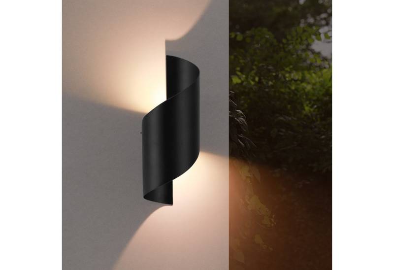 BlingBin LED Wandleuchte 10W Außenleuchte Wandlampe IP65 wasserdichte Außenwandleuchte, wasserdicht, LED fest integriert, Warmweiß, Modern Up Down Dekorative Wandlichter für Garten,Balkon von BlingBin