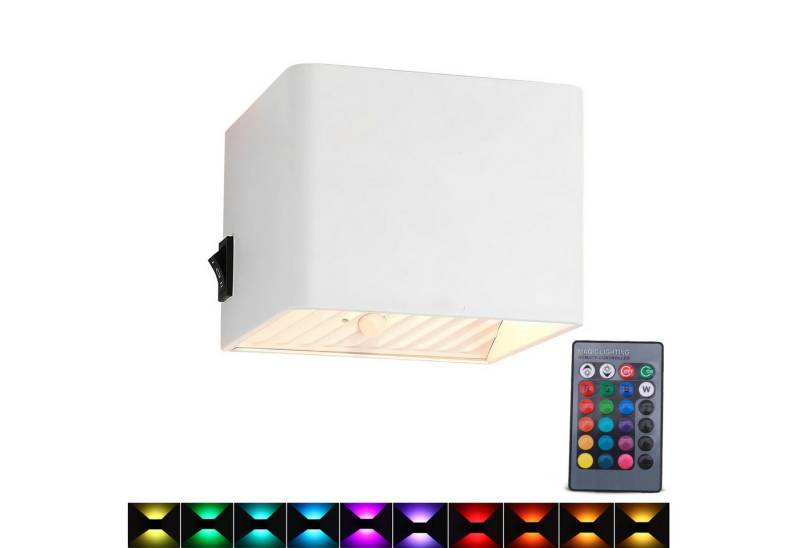 BlingBin LED Wandleuchte 5W Akku Wandlampe USB Aufladbare Lampe mit Bewegungsmelder, 18 einstellbare Lichtfarben, LED fest integriert, RGB, Kabellose Magnetische Flurlampe RGBCW Wandleuchte mit Schalter von BlingBin